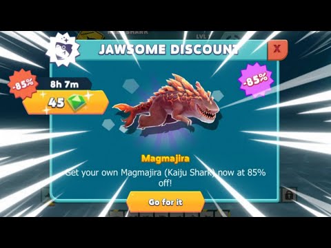 GOT MAGMAJIRA 85% OFF (ONLY 45 GEMS) - Hungry Shark Evolution