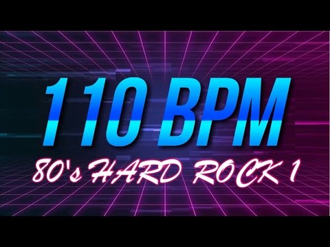 110 BPM - 80's Hard Rock - 4/4 Drum Track - Metronome - Drum Beat