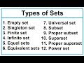 Types of sets