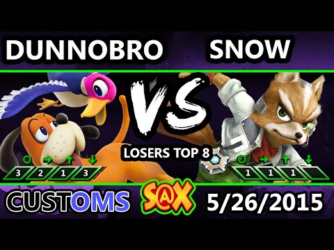 S@X Customs - DunnoBro (Duck Hunt) vs Snow (Fox) Losers Quarters - Smash Wii U - Smash 4