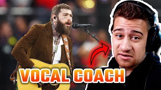 Post Malone Sings COUNTRY America The Beautiful | Voice Teacher Reacts