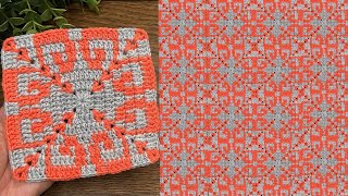 Learn This Beautiful Mosaic Crochet Square-Detailed Instructions