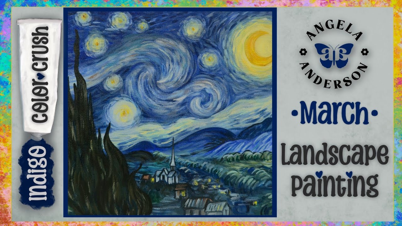 Van Gogh Starry Night - Color Crush 2026 - Acrylic Painting Tutorial