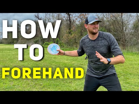 Part of a video titled How To Throw A Forehand In Disc Golf - YouTube