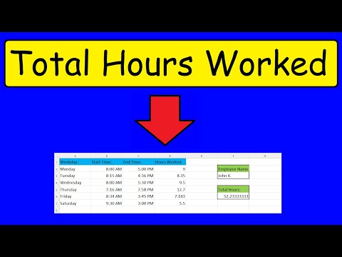 How To Calculate The Total Hours Worked In Excel