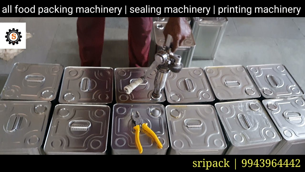 EDIBLE OIL TIN SEALING MACHINE | GHEE TIN SEALING MACHINE | STAINLESS STEELS TIN PACKING MACHINE |