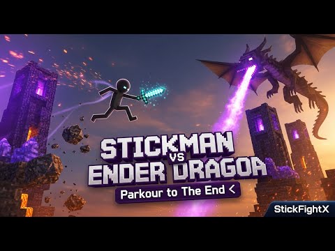 Stickman vs ENDER DRAGON 🐲🔥 Parkour to The End (Minecraft Animation)