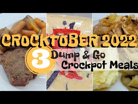 CROCKTOBER! | 3 EASY DUMP & GO CROCKPOT RECIPES | FALL CROCKPOT MEALS
