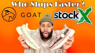 WHO SHIPS FASTER GOAT OR STOCK X ? ? . . . SHOE APP SHIPPING CHALLENGE GUESS WHO WON ?