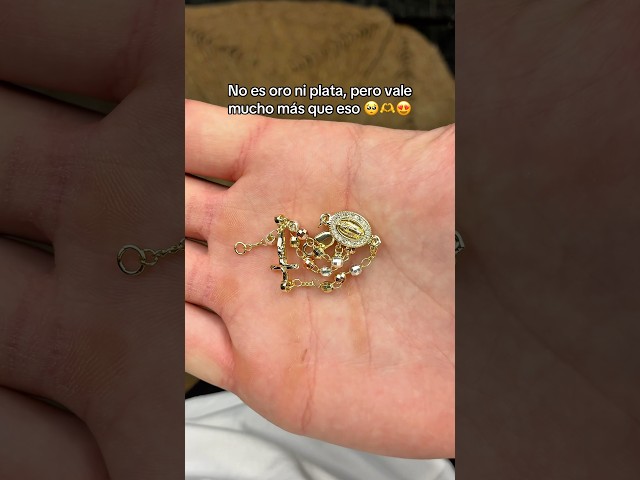 Vídeo relacionado con Nazareth Store Pulsera rosario de cuentas de piedra con separadores de metal y medalla católica, joyería de muñeca duradera y elegante, Flexible, Acero aleado, No es una piedra preciosa