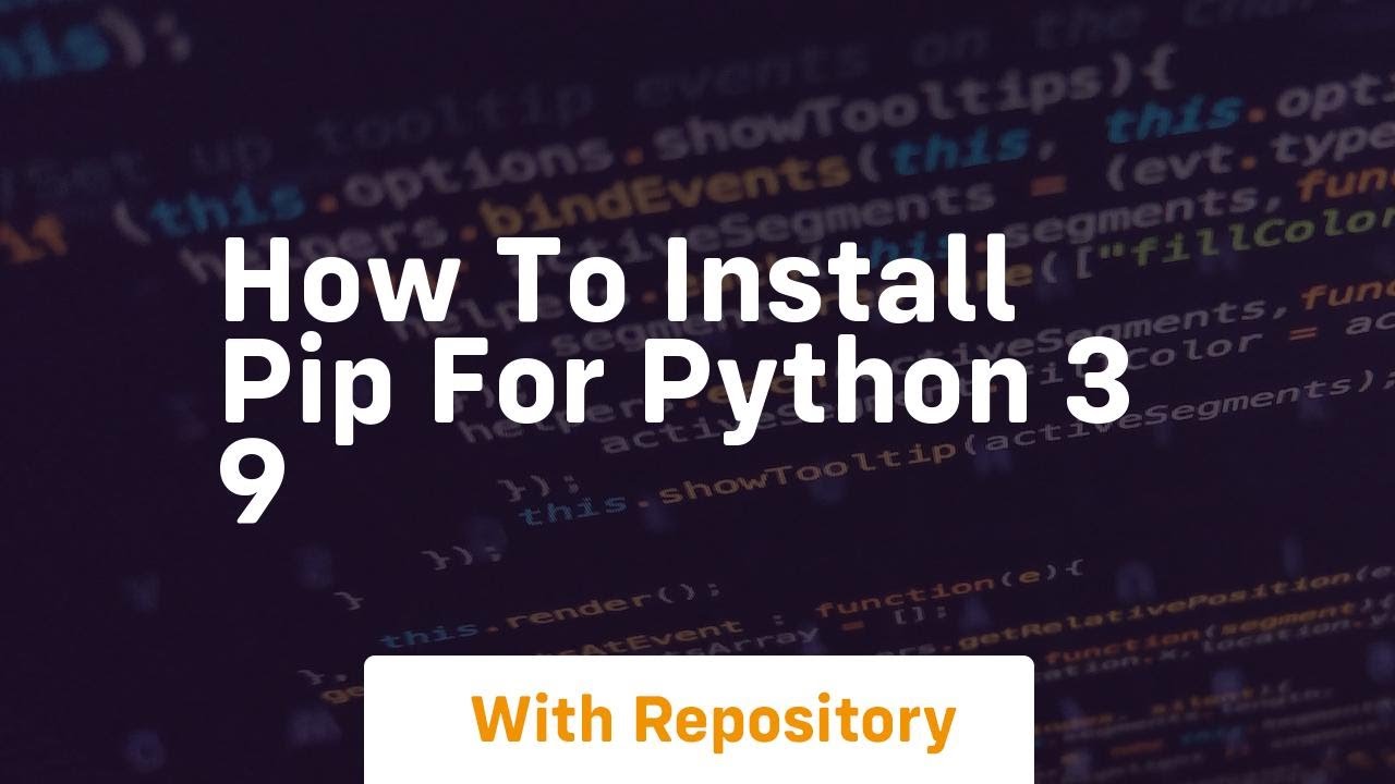how to install pip for python 3 9
