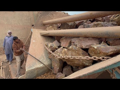 Hopper Jammed by Giant Rocks! Extreme Hammer Action | Stone Crusher Machine in Action 