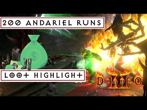 200 Andariel Runs: Diablo 2 Resurrected | Loot Highlight