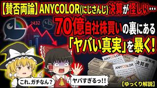 【ANYCOLOR(5032)決算】1Q減益も市場予想超え！上限70億円の自社株買い発表！中期計画800億の実現性と投資判断を徹底解説【にじさんじ】