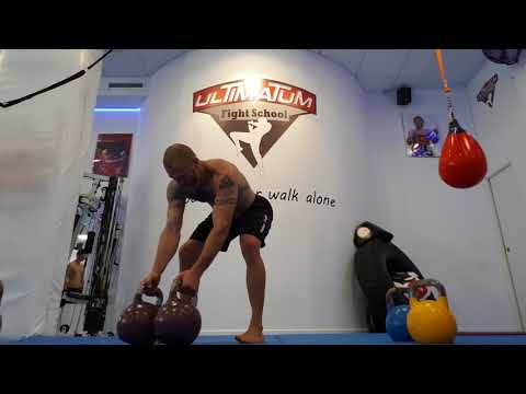 Kettlebell Combo: Clean and jerk (double bell)