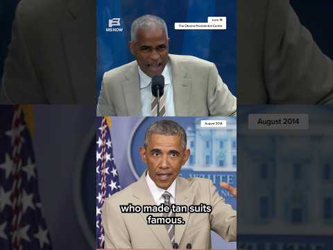 'I love that tan suit': Obama reacts to foundation chair's fashion choice