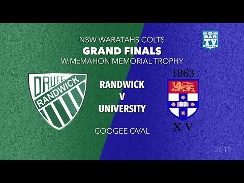 2019 NSW Waratahs 1st Grade Colts Grand Final - W.McMahon Shield - Randwick v Sydney University