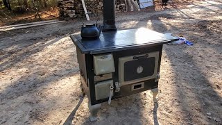 -28°F Approved! Heating Rustic Cabin with Antique Cook Stove S2:E44