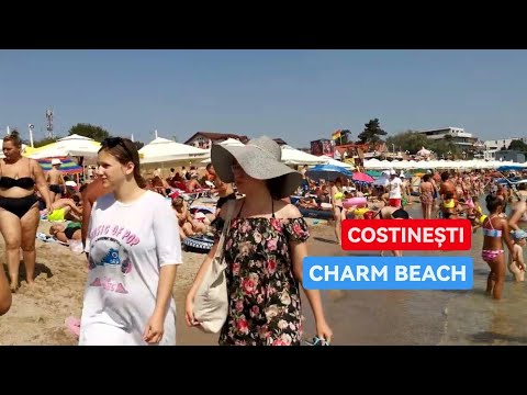 🇷🇴[4K] Plaja CHARM BEACH - VIDEO TOUR WALK BEACH COSTINESTI BEACH, CONSTANTA , ROMANIA