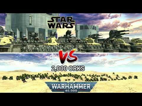 STAR WARS VS WARHAMMER 40k DROIDS Fortress VS 2,000 ORKS - Men Of War Assault squad 2