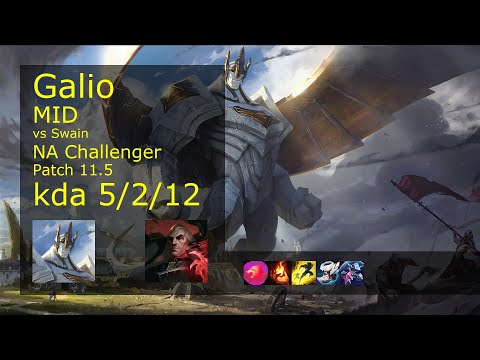 Galio Mid vs Swain - NA Challenger 5/2/12 Patch 11.5 Gameplay