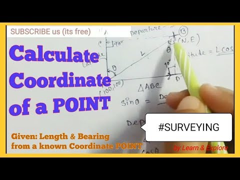 Coordinate System in Surveying//Concept//Theory (Calculation of Easting and Northing)