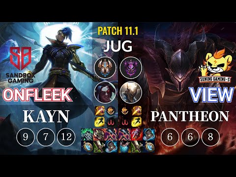 SB OnFleek Kayn vs SG-S View Pantheon Jungle - KR Patch 11.1