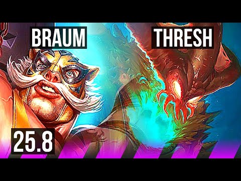 BRAUM & Varus vs THRESH & Draven (SUP) | KR Grandmaster | 25.8