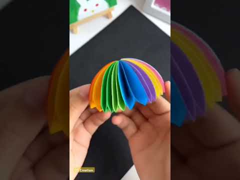 Beautiful Paper Umbrella DIY | #dscreations #diy #papercraft #paperart #shortsfeed #handmade #shorts