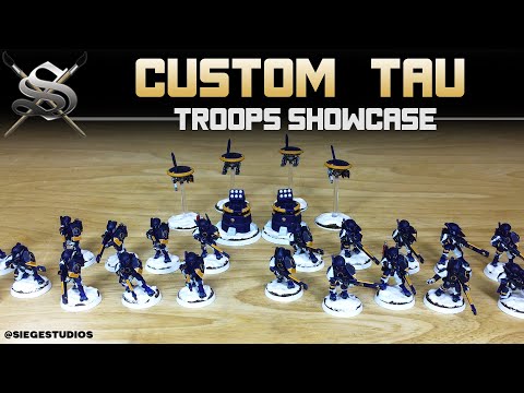 CUSTOM Tau Kill Team with Snow Bases Warhammer 40k | Siege Studios
