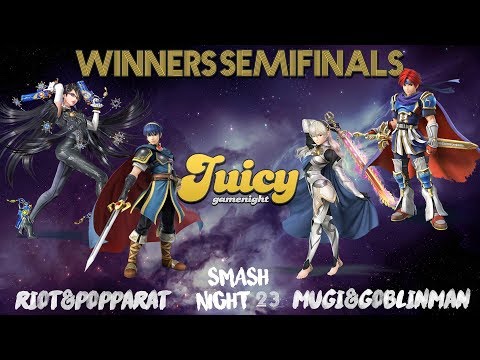 JuicySmashNight #23 - Winners Semifinals - Mugi & Goblinman v. Riot & PoppaRat