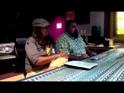 Ramana Vieira and engineer Tim Diaz recording Cabo Verde at