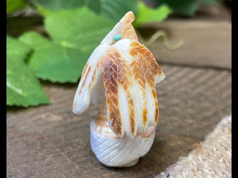 Zuni Carved Shell Fetish -Eagle (35fet7)