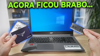 MELHOREI O NOTEBOOK RYZEN BARATO AO MÁXIMO COM MAIS RAM E SSD, OLHA COMO FICOU!
