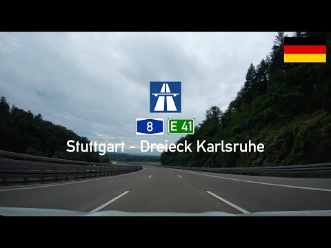 Driving in Germany: Empty Autobahn A8 from Stuttgart to Karlsruhe