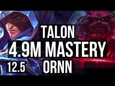 TALON vs ORNN (TOP) | 4.9M mastery, 6 solo kills, 900+ games | EUW Grandmaster | 12.5