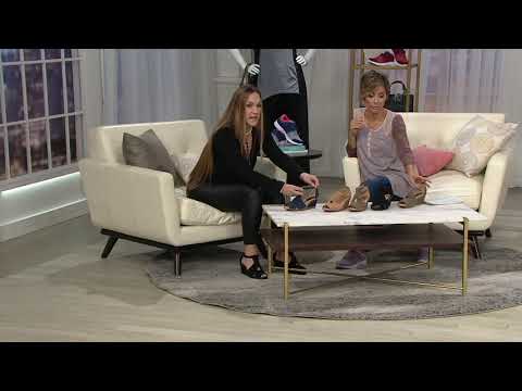 Earth Suede Peep-Toe Wedge Sandals - Curvet on QVC