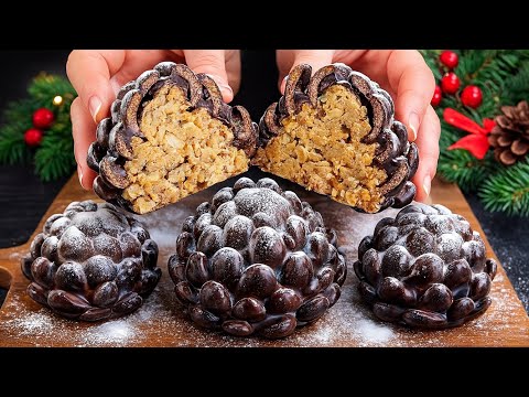 🎄 Christmas dessert in 10 minutes! 3-ingredient dessert and chocolate! No oven!