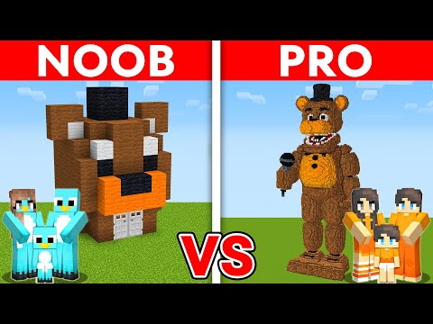 NOOB vs PRO: FNAF Family House Build Challenge in Minecraft