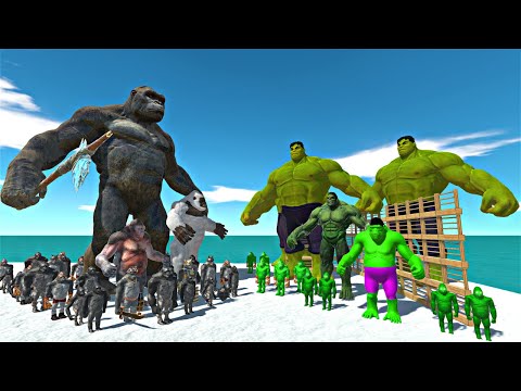 Hulk Team Cage Challenge | King Kong + Mutant Primates Army Team vs Hulk Team - ARBS