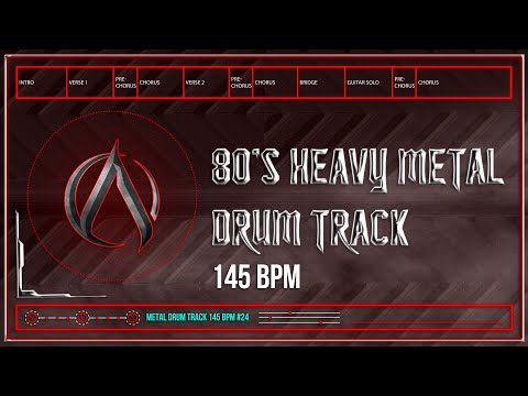 80’s Heavy Metal Drum Track 145 BPM (HQ,HD)