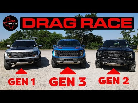 GEN 1 RAPTOR vs GEN 2 RAPTOR vs GEN 3 RAPTOR // DRAG RACE + 0-60 Testing