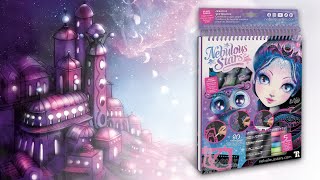 Серия Eclipsia: Раскраска для девочек (30 черных скетч страниц, 5 неоновых гелевых ручек, 1 карандаш
