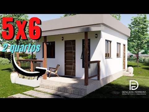 028 - Kitnet 5x6 com 2 quartos | Mini Casa 30 m |  Tiny House | Quitinete | Loft | PLANTA NO LINK