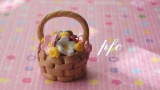 DIY Basket of Flowers Polymer Clay Charm Tutorial