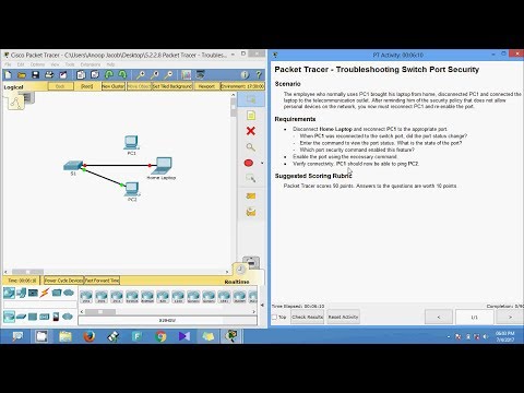 5.2.2.8 Packet Tracer - Troubleshooting Switch Port Security