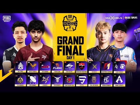 MAXEBELS PUBGM QUICKTOPUPS SHOWDOWN  | GRAND FINALS DAY - 1 | Ft. #FL #4T #DRX #NS #HORAA #DRS #TS