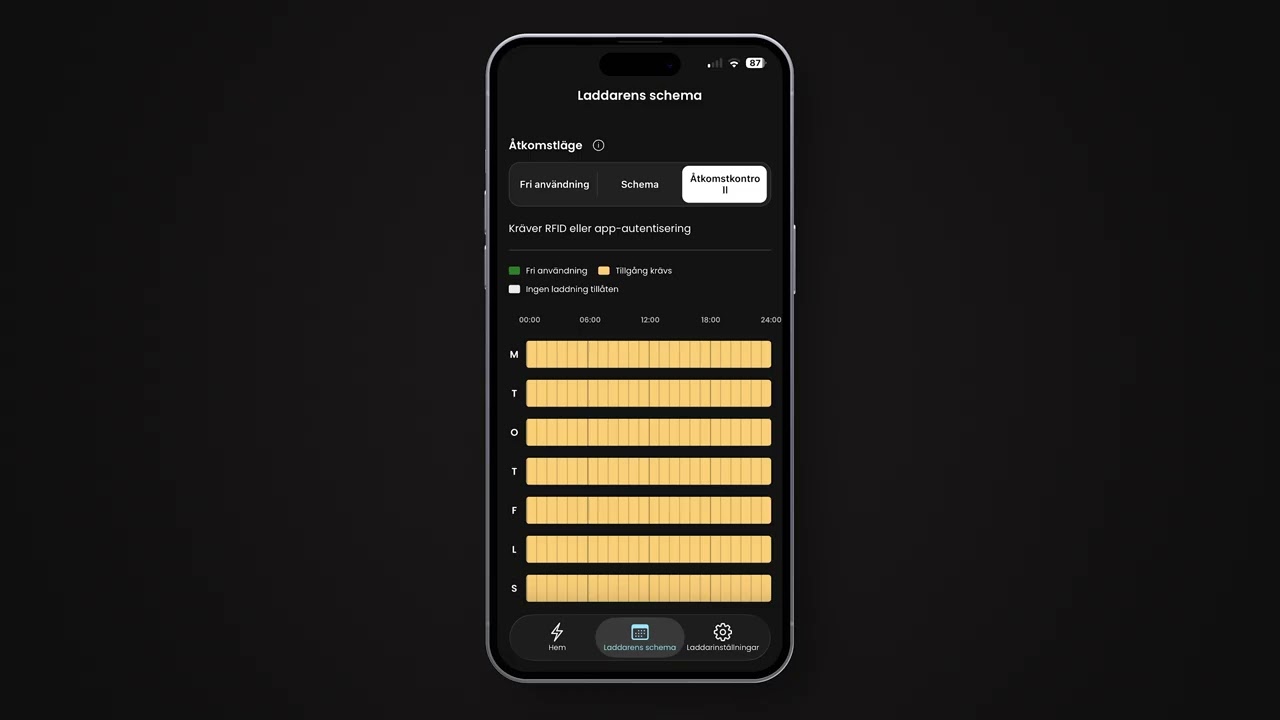 GARO Entity User I Ställa in laddboxen på att vara låst till APP RFID tagg