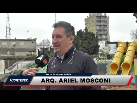 Marcos Juárez: Avance de obra en el la remodelación del centro de la ciudad