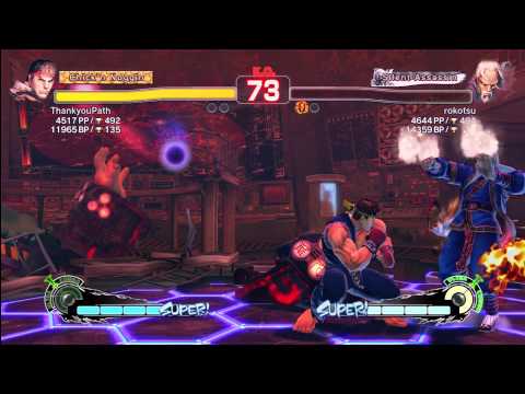 SSF4 AE 2012 Japanese Ranked: ThankyouPath(Ryu) vs rokotsu(Gen)